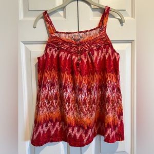 SONOMA 🔴🟠 Tank Top w Pleats & Buttons on the Front